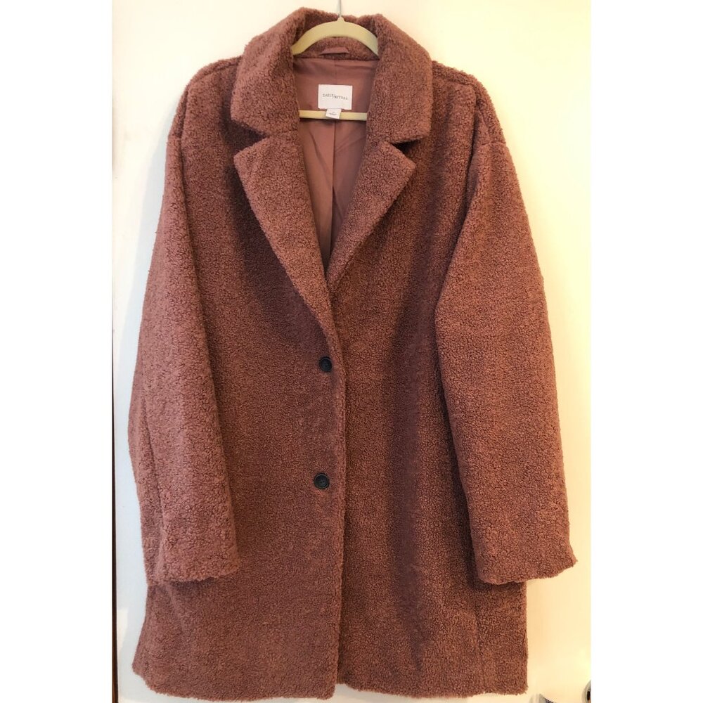 Daily Ritual Women's Teddy Bear Fleece Oversized-fit Jacket XX-Large Dusty Rose